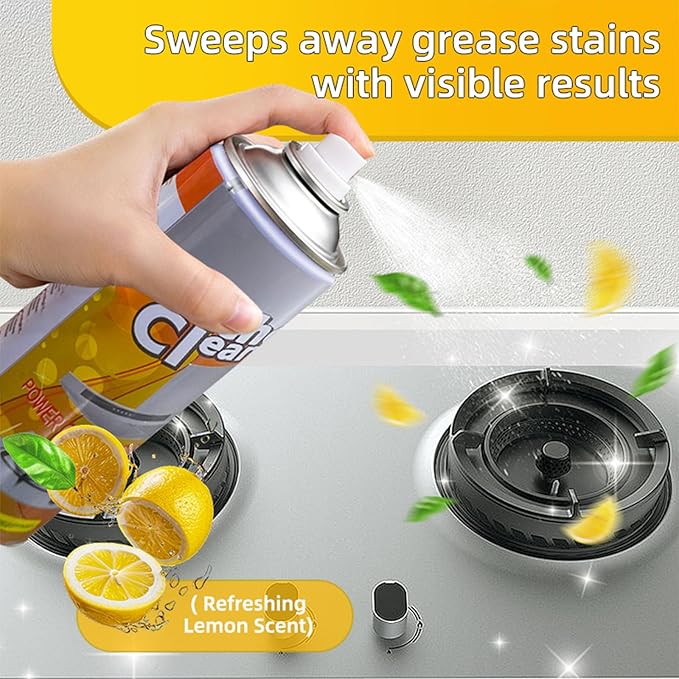 Liapu 2PCS All Purpose Cleaner Heavy Duty Degreaser Cleaner Spray Lemongrass Scent Oven Cleaner Clean Up Kitchen Oil Stains Cleaning Tools For Stove Top &amp Induction Cooktop and Grill