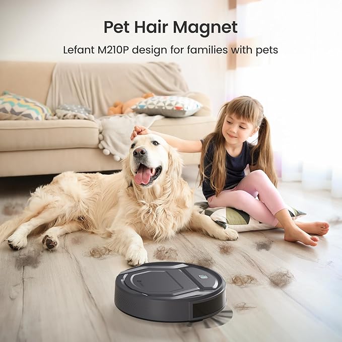 Lefant M210P Robot Vacuum Cleaner 4000pa Suction 200 Mins Runtime Super Thin Quiet Self-Charging Ideal for Pet Owners Multi Surface Cleaning APP/WiFi/Alexa Control Gray