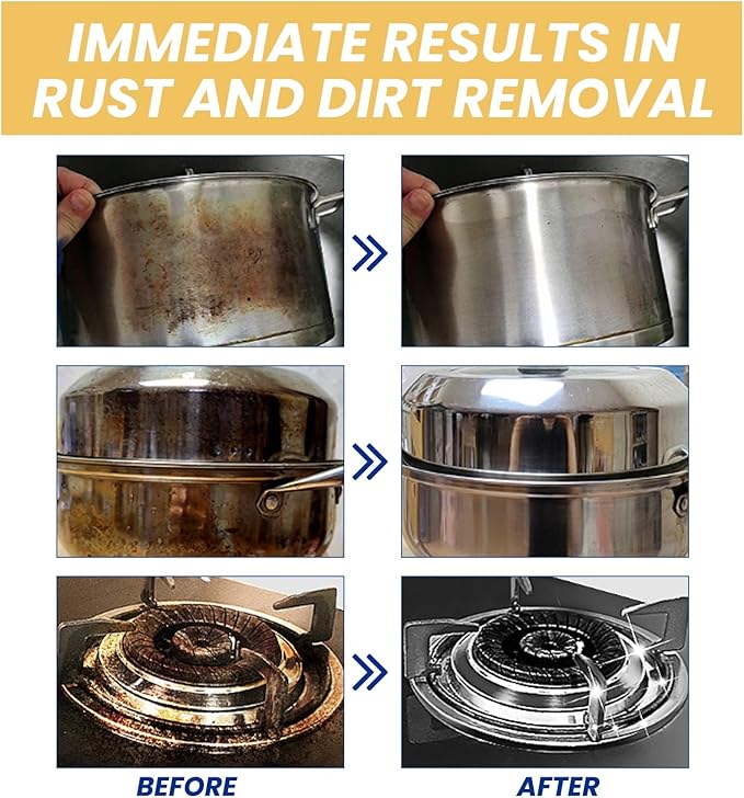 Stainless Steel Cleaning Paste - Remove Black Scales Rust &amp Grease Polish &amp Extend Cookware Life(2PCS)