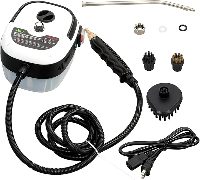 waltyotur 2500W Portable Handheld Steam Cleaner with 3 Brush Heads for Home Car Furniture Kitchen Bathroom and Wall