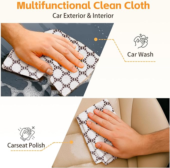 Microfiber Cleaning Cloth Roll 50-Count Reusable Durable No Streaks Absorbent Lint-Free Non-Scratch Easy Tear-Away Towels Dish Rags for Kitchen Home Car &amp Glasses White Waffle 12x12 in
