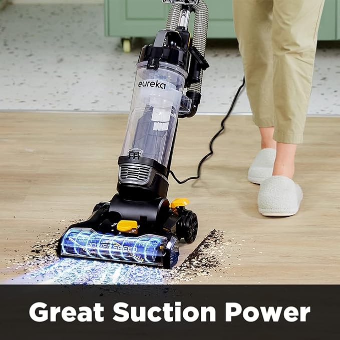 EUREKA PowerSpeed Lightweight Powerful Upright Vacuum Cleaner for Carpet and Hard Floor Pet Turbo BlackYellow