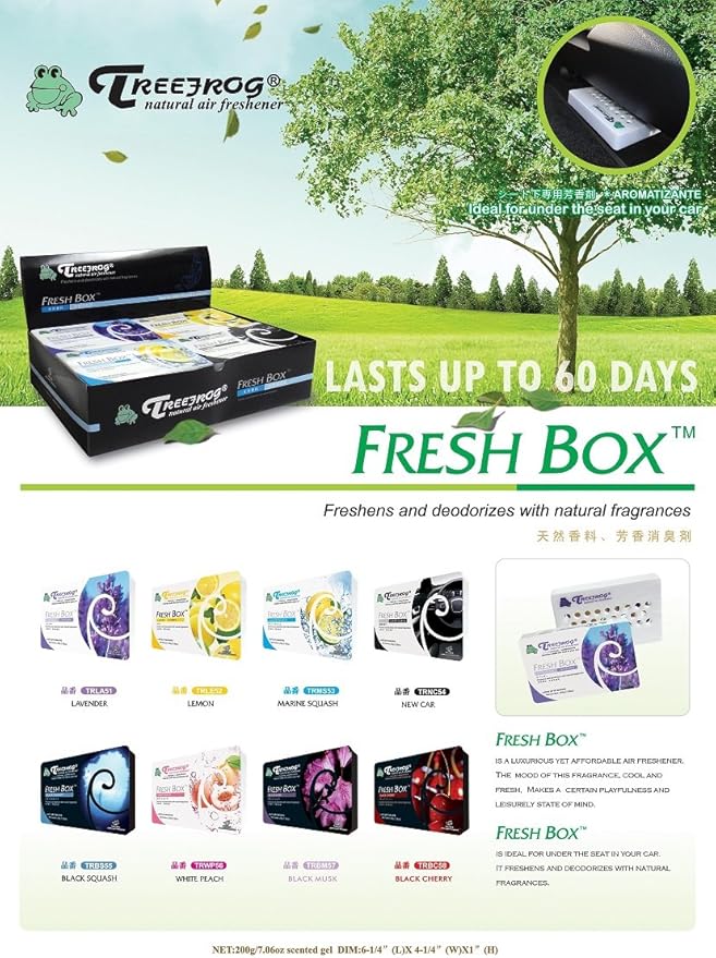 New Car Scent 4 Pack Treefrog Natural Air Freshener Fresh Box (AKA Xtreme Fresh)