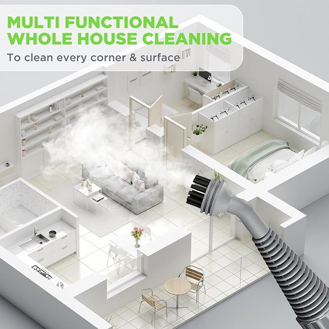 Handheld Steam Cleaner 230°F High-Temperature Steam Cleaner for All Surfaces With 12pcs Accessories for Cleaning Home Car and Grout