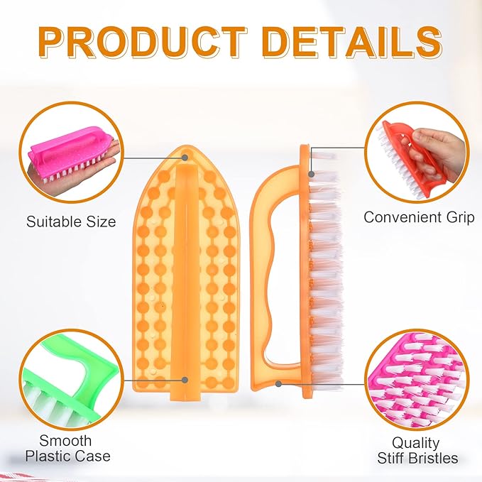 Eaasty 48 Pack Cleaning Brush Scrub Brush with Comfortable Grip Stiff Bristles Dish Scrub Brush Kitchen Scrub Brush Household Carpet Brush for Bathroom Shower Sink Floor Bathtub Tile 4 Colors