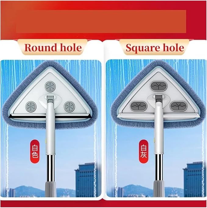 Washing Glass Ceiling Car wash Cleaning Squeegee Kitchen Wall Flat Mop Windows Telescopic Wiper Brush with Chenille Triangle