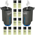2 Smart Car Air Freshener Diffusers – Rechargeable Auto Scent Device Set with 12 Refills – Anti-Leak System 3 Spray Modes &amp Motion Sensor Auto On/Off