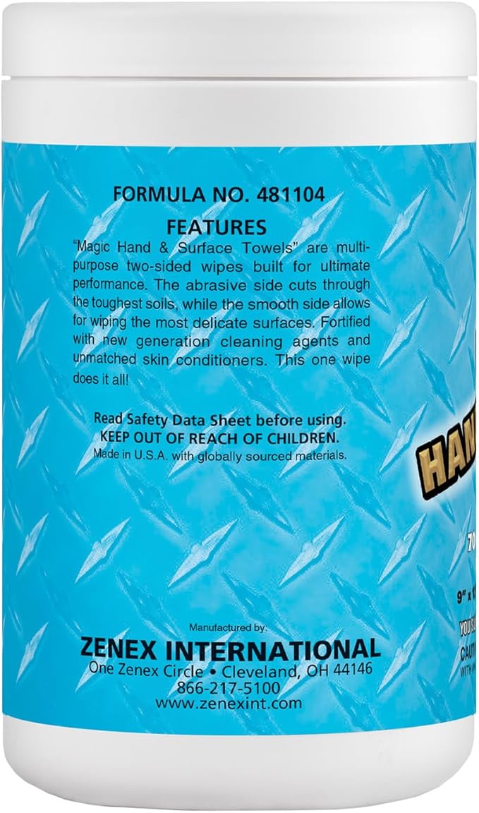 Magic Heavy Duty Cleaning Wipes - Dual Sided Hand &amp Surface Shop Towels | Professional-grade Cleaning | Waterless | Moisturizing | Cleans Grease Oil Dirt &amp more (6 Pack | 420 Sheets Total)