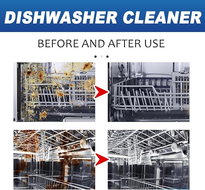 Dishwasher Cleaning Tablets With Lemon Scent - Remove Grease Odor &amp Limescale Suitable For All Dishwashers(3PCS)
