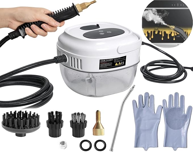 Handheld Steam Cleaner 2500W Portable Steamer For Cleaning Car Detailing and Grout 15s Heat-Up 1.5L Tank Pressurized Steam Cleaner for Home Use &amp all Surfaces