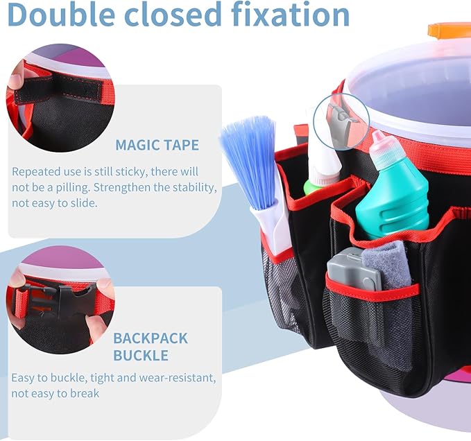 Bucket Cleaning Tool OrganizerWash Tool Caddy 5-Gallon Organizer5 Gallon Bucket Holder Cleaning Supplies for Housekeeping