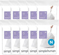 simplehuman Code N 200 Count Dispenser Pack Custom Fit Liners Drawstring Trash Bags 45-50 Liter / 11.9-13.2 Gallon White