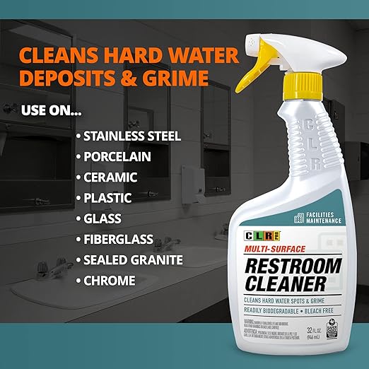 CLR PRO Industrial Multi-Purpose Restroom Cleaner 32 Ounce Spray Bottle (Pack of 2)