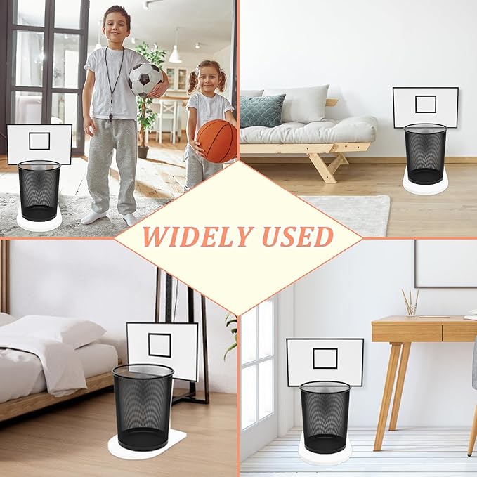 Basketball Hoop Trash Can Basketball Trash Can Holder Net Garbage Waste Basket Bin Fun Throwing Basketball Hoop Laundry Basket for Boys Room Decor Office Gym Party Gifts