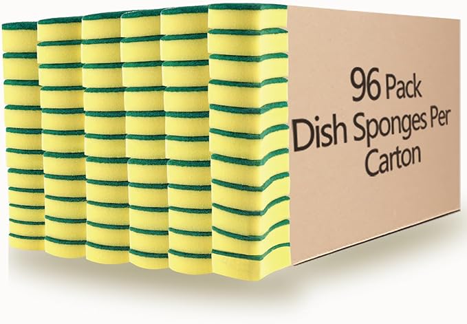 Kitchen Cleaning Sponges96 Pack Eco Non-Scratch for DishScrub Sponges.