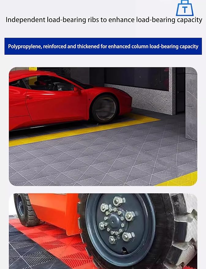Trench Drainage GrateDrain Covers OutdoorInterlocking Tiles for Water Management in Garages Patios and Gardens - Easy DIY Flooring Solution(Red6pcs40x40x3cm)
