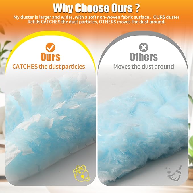 80 Count Duster Refills Compatible with Swiffer Duster 180° Disposable Multi-Surface Microfiber Cleaning Dusters Unscented