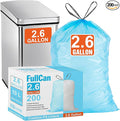 2.6 Gallon 200 Count Blue Heavy Duty Trash Bags Garbage Can Liners Reinforced Drawstring Trash Bags 200 TOTAL Fit 2.6 Gallon &amp 4 Gallon Trash Can GRAND SAVE!