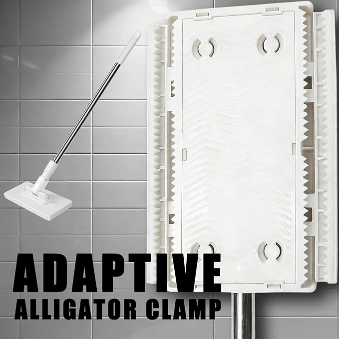 Snap Grip Mini Mop Zero Touch Cloth Changing Flat Mop with Automatic Hands-Free Clip Retractable 40 Inch Locking Handle for Gaps &amp Multi-Surface Cleaning Wet &amp Dry Includes 10 Reusable Clo