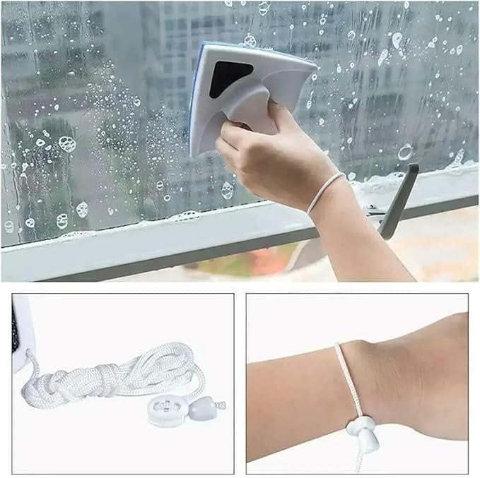 Magnetic Window Cleaner Brush Double Side For Washing Wiper Magnet Glass Cleaning(Red)