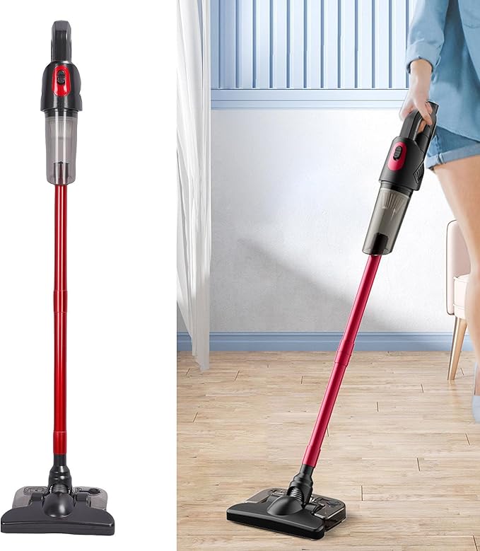 Hyuduo Cordless Vacuum Cleaner Handheld Stick Vacuum 4000pa Suction 200mm Inlet 20min Runtime 4+1 Configurations with 300ml Water 850mL Dust Cup for Home Car Cleaning