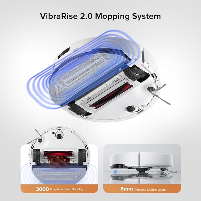 roborock Q10 S5+ Robot Vacuum and Mop 10000Pa Suction Upgraded from Q8 max+ 70 Days Self-Emptying Obstacle Avoidance Sonic Mopping Dual Anti-Tangle Design Auto Mop Lifting Ideal for Pet Hair