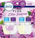 Febrezee Plug In Refills New Edition Plug In for Odor-Fighting Fade Defy PLUG Air Freshener (2) Count of 0.87 fl oz Refills (Lilac Sunrise)