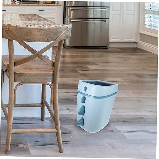 GLEAVI Dinosaur Design Cartoon Trash Can Large Opening Lightweight Plastic Wastebasket for Boy Girl Rooms Living Bathroom and Office Creative Daily Use Trash Bin Blue