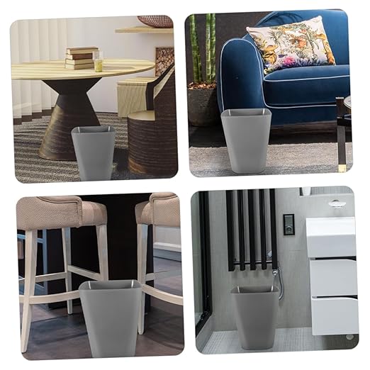 Ciieeo 2pcs Compact Office Trash Can Simple Square Wastebasket for Bedroom Bathroom and Living Versatile Grey Containers for Clean Spaces