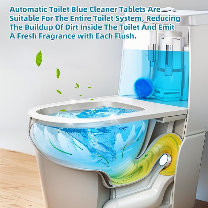 G · PEH Toilet Blue Cleaner Tablets: 108 Pack Automatic Toilet Bowl Cleaner Tablets Multipurpose Bathroom Cleaners Drop in Tank for Bathroom Freshening Smell &amp Effective Cleaning
