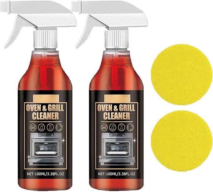 Oven &amp Grill Cleaner Spray - Oven and Grill Cleaner Heavy Duty Spray Kitchen Heavy Duty Oil Stain Remover Grill and Smoker Cleaner and Degreaser Multi-purpose Stubborn Stains Cleaner (2)