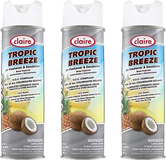 Tropic Breeze Air Freshener &amp Deodorizer Hazy 10 Oz (3 Pack)