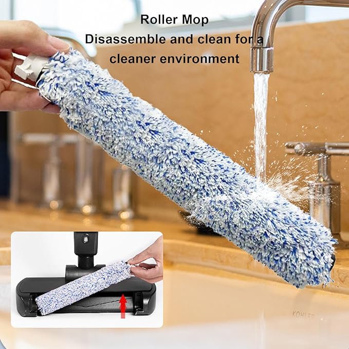 Cordless Vacuum Mop Automatic Electric Wet Dry Vacuum Cleaner with Self Feature and 500ml Dust Container for Home Floor