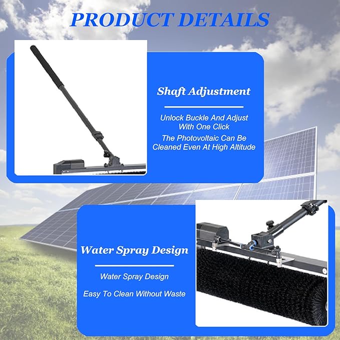 Window Solar Panel Cleaning Kit 3.5/5.5/7.5m Length Window Washing Cleaner Equipment Outdoor Window Glass Water Brush Cleaner Tool3.5M