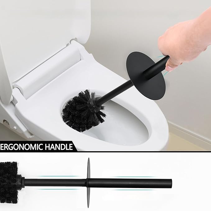 White Floral Branches Design Resin Toilet Bowl Brush and Holder Set Elegant Bathroom Cleaning Tool with Durable Bristles Compact and Functional