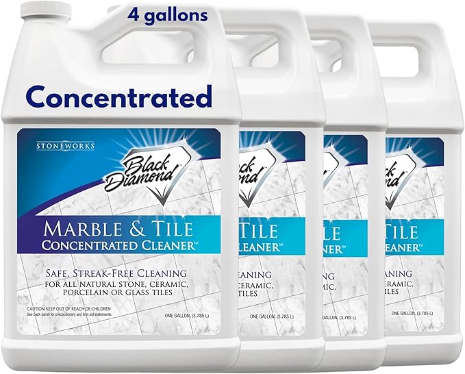 Black Diamond Stoneworks MARBLE &amp TILE FLOOR CLEANER. Great for Ceramic Porcelain Granite Natural Stone Vinyl and Brick. No-rinse Concentrate.(4-Gallons)