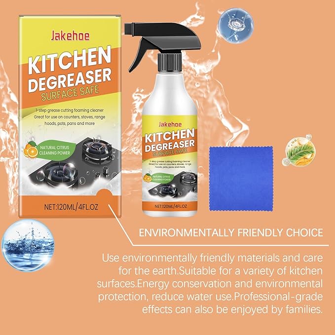 Kitchen Heavy Grease Foam Cleaner - Spray For Oily Stains On Cookware &amp Appliances Safe For All Surfaces(2PCS)