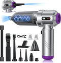 Cordless Vacuum Cleaner - 22000PA Handheld Car Vacuum 4-in-1 Portable Mini Air Duster Rechargeable 3-Speed Small Powerful Gadgets &amp Gifts for Home Office Mattress Carpet Pet (Silver)