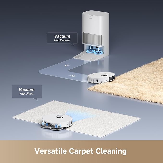 DREAME L40s Ultra Robot Vacuum and Mop 19000Pa Suction Auto-Empty Mop Self-Cleaning 100% Detangling DuoBrush Extending Mops and Side Brush 1.57in Obstacle Clearing App &amp Voice Control (Whi