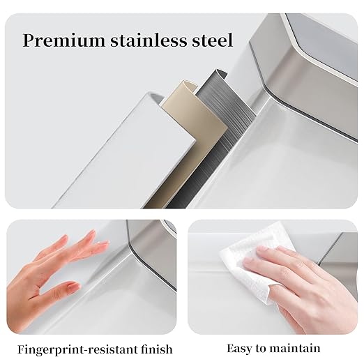 2.4 Gallon / 9L Small Motion Sensor Trash Can Stainless Steel Automatic Trash Bin Touchless Electric Garbage Can for Bathroom Bedroom Under Desk Silver (Silver 2.4 Gallon Stainless Steel)