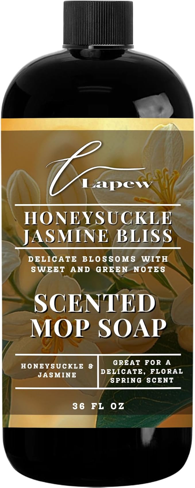 Lapew Honeysuckle Jasmine Scented Mop Soap - Luxury Floor Cleaner Concentrate for Mopping Tile Laminate Vinyl &amp Hardwood | Streak-Free Low-Foam | 36 oz