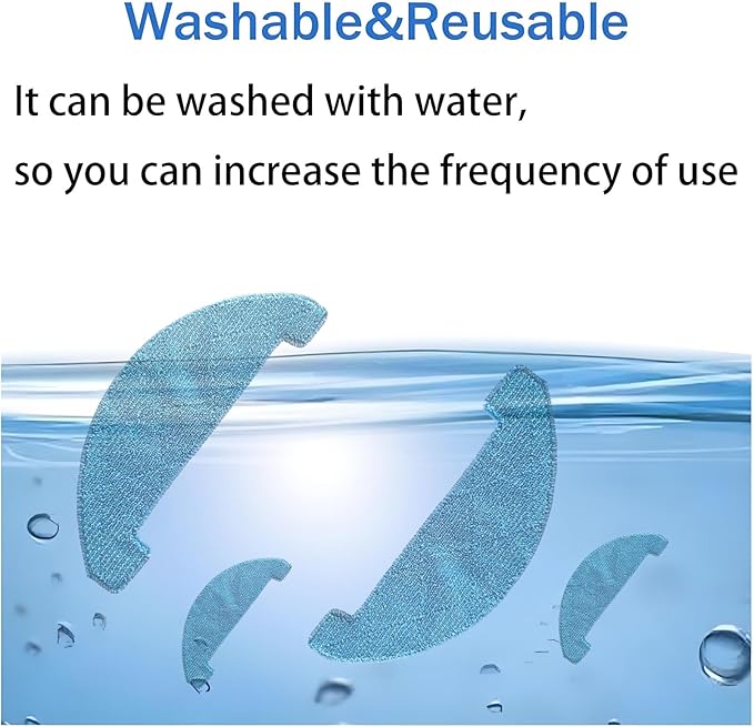 Replacement Loorow Accessory-10 Washable Vacuum Mop Cloths Compatible AT800 3-in-1 Washable and Reusable Soft Mopping Pad Parts Accessories