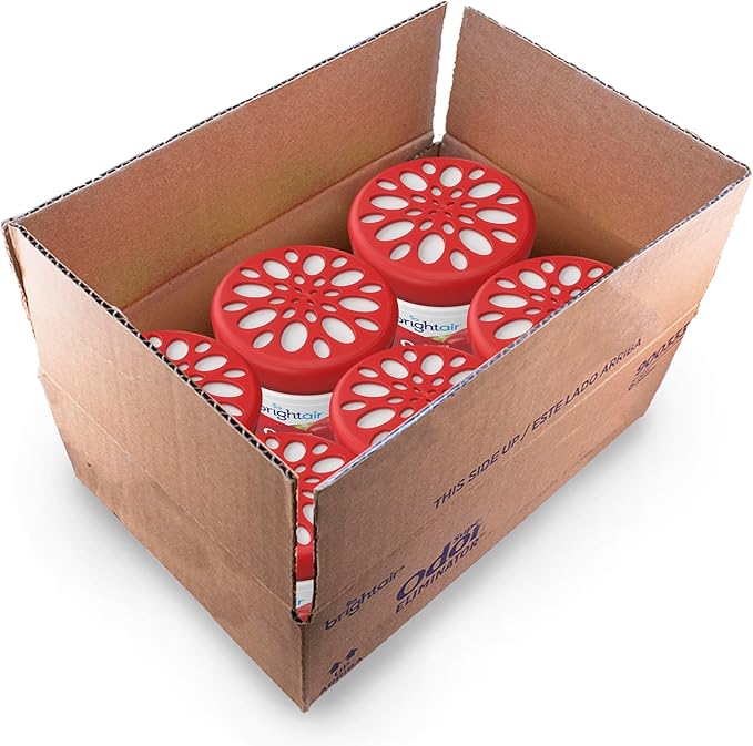 Bright Air 14 oz. Super Odor Eliminator for Medium-Size Spaces Fresh Apples &amp Spice Scent Case of 6 Lasts Up to 90 Days Each