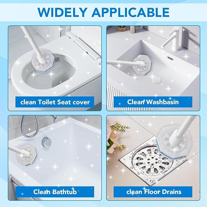 60 Count Toilet Bowl Wand Refills for CloroxDisposable Toilet Bowl Cleaner Refill Pads for Most Toilet SystemDisposable Toilet Brush refills for Bathroom Cleaning