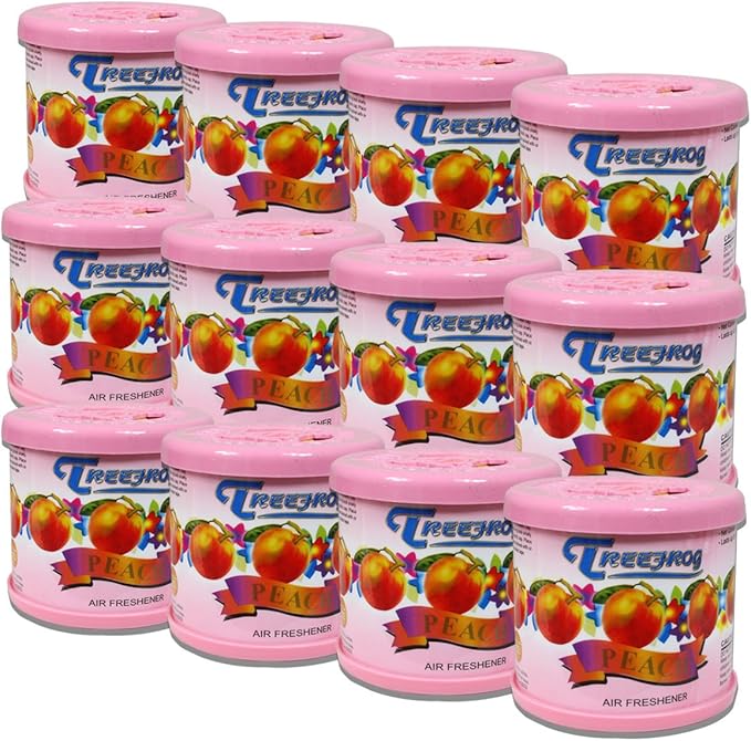 Auto Dynasty TreeFrog Gel-Typed Automotive Cup-Holder Air Freshener Peach Scented Pack of 12