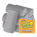Scrub Daddy Damp Duster Dusting Sponges (8 Count) - Dust Remover for Household Cleaning - Duster for Vents Railings &amp Blinds - Reusable Baseboard Cleaner