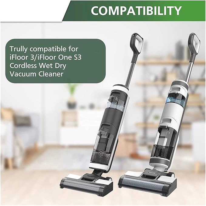 Cordless Wet Dry Floor Washer Handheld Vacuum Soft Roller Brush Hepa Filter SpareCompatible for TINECO IFloor 3 / Floor One S3