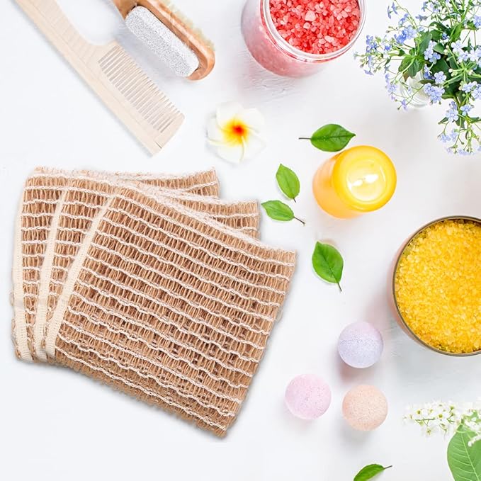 rE: REKURATOR Hemp Scrubber – 100% Hemp Fiber Loosely Woven Two-Layer Mesh Non-Scratch Plastic-Free Unbleached Multi-Purpose for Dishes Produce &amp Bathing (3-Pack)