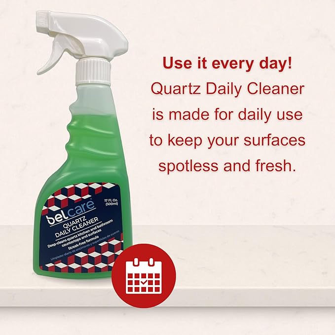 Quartz Countertop Cleaner Kitchen Spray Bathroom Vanity Cleaner ph-Neutral Streak Free - 17 fl oz