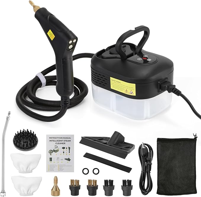 Dyna-Living Steam Cleaner 1500W Handheld Steamer for Cleaning Portable Car Steamer Cleaner 221℉ High-Temp Steamer Cleaner for Home Intelligent Touch Panel &amp Spray Gun Control